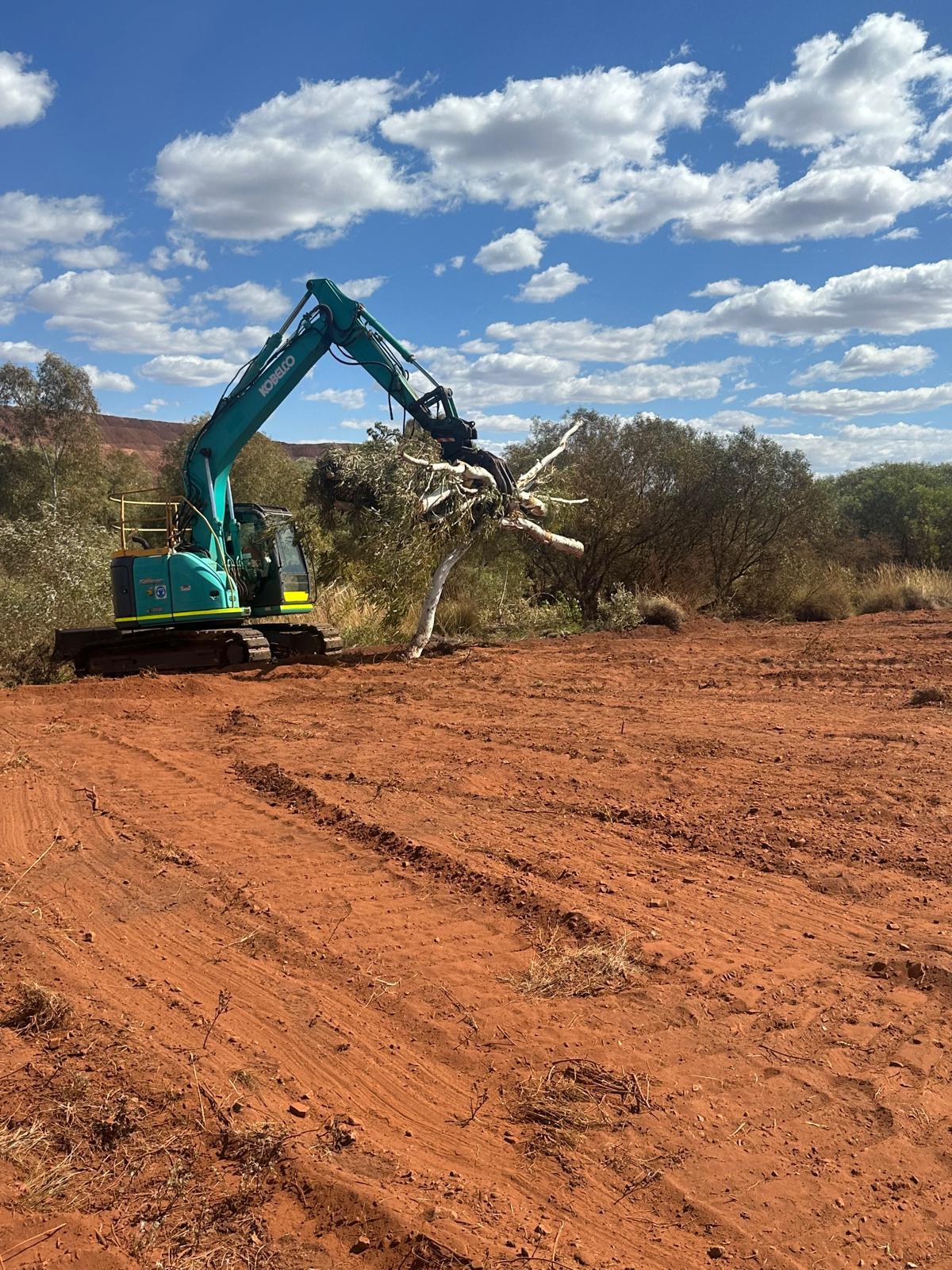 Excavator with log grabber
